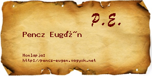 Pencz Eugén névjegykártya